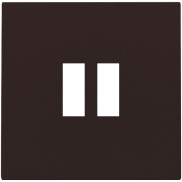 Finishing set for dual USB-A charger, dark brown coated image 1