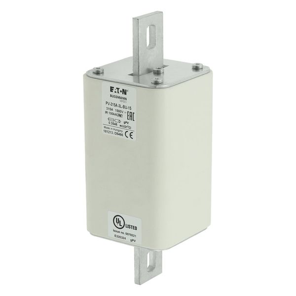 Fuse-link, high speed, 315 A, DC 1500 V, 3L, 75 x 205 mm, gPV, IEC, UL, without indicator, bolted contacts image 16