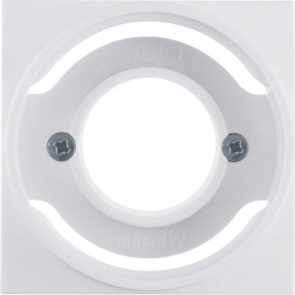 Centre plate for pilot lamp E14, S.1/B.3/B.7, p. white, matt, plastic image 1