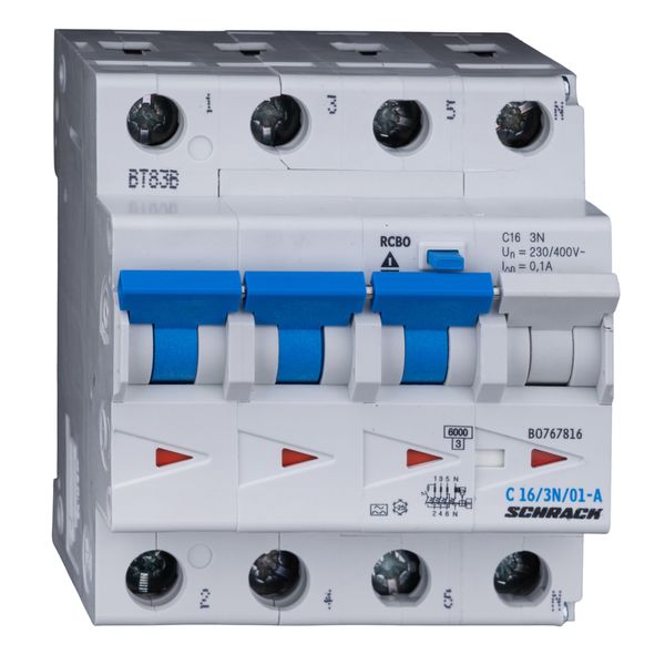 RCBO charakteristic C, 16A, 3+N, 100mA, Type A, 6kA image 3