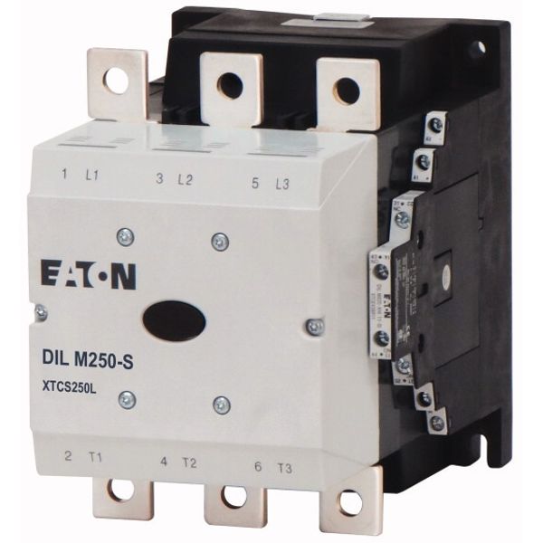 Contactor, 380 V 400 V 132 kW, 2 N/O, 2 NC, 110 - 120 V 50/60 Hz, AC operation, Screw connection image 1