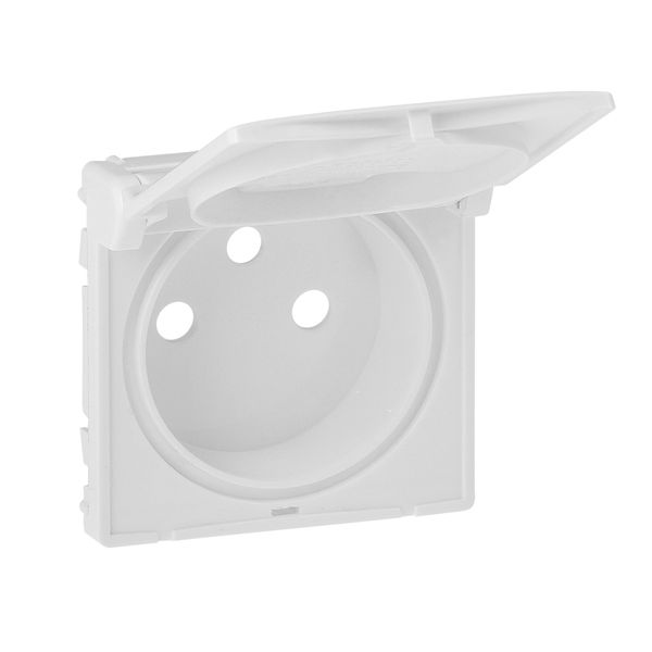 Cover plate Valena Life - 2P+E socket - French standard - with flap - white image 1