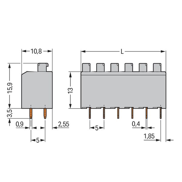 PCB terminal block push-button 1.5 mm² gray image 5