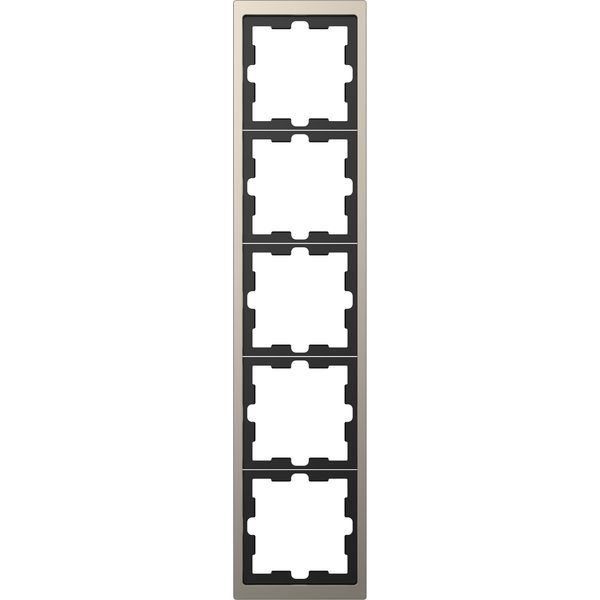 D-Life metal frame, 5-gang, nickel metallic image 3