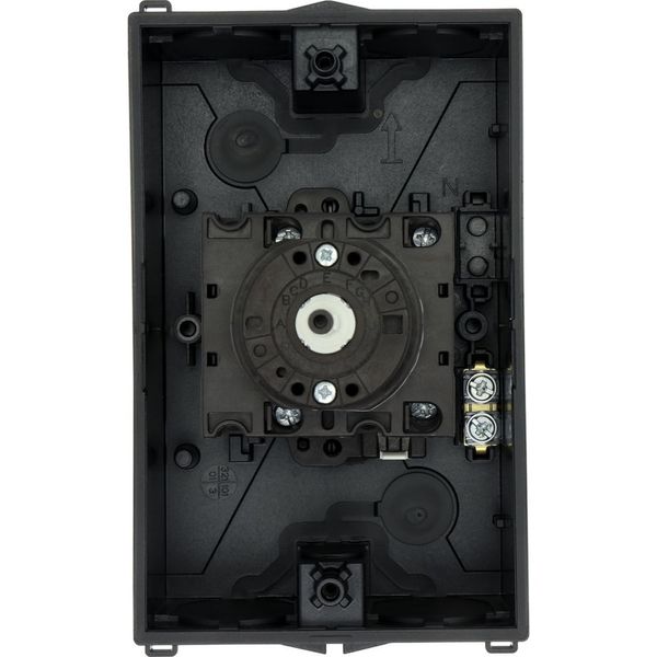 Main switch, T3, 32 A, surface mounting, 3 contact unit(s), 3 pole + N, 1 N/O, 1 N/C, STOP function, With black rotary handle and locking ring, Lockab image 48