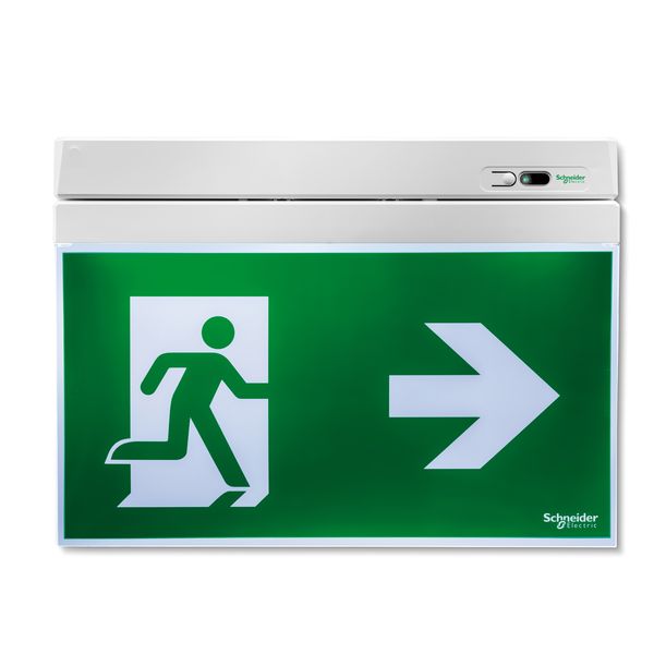 Emergency exit sign, Exiway Smartexit Activa, self-diagnostics, maintained, 24 m, 3 h image 1