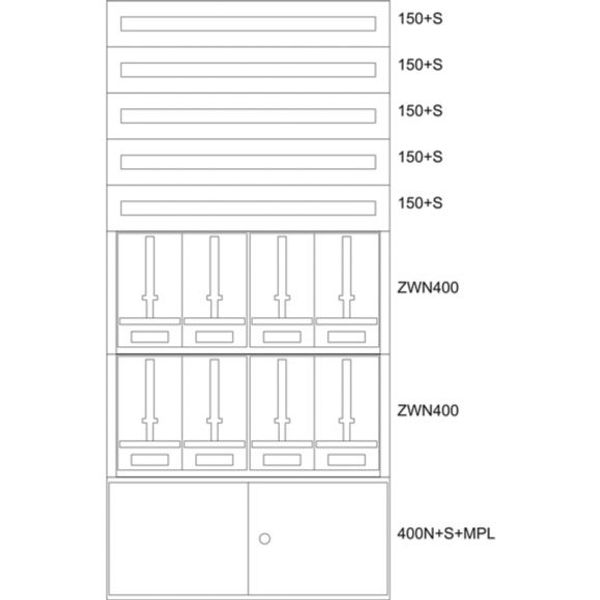 BP-F-NN-1000/20-8Z Eaton xEnergy Basic meter cabinet equipped image 1