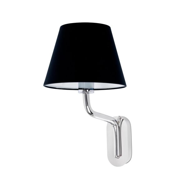 ETERNA CHROME WALL LAMP E27 15W BLACK LAMPSHADE image 1