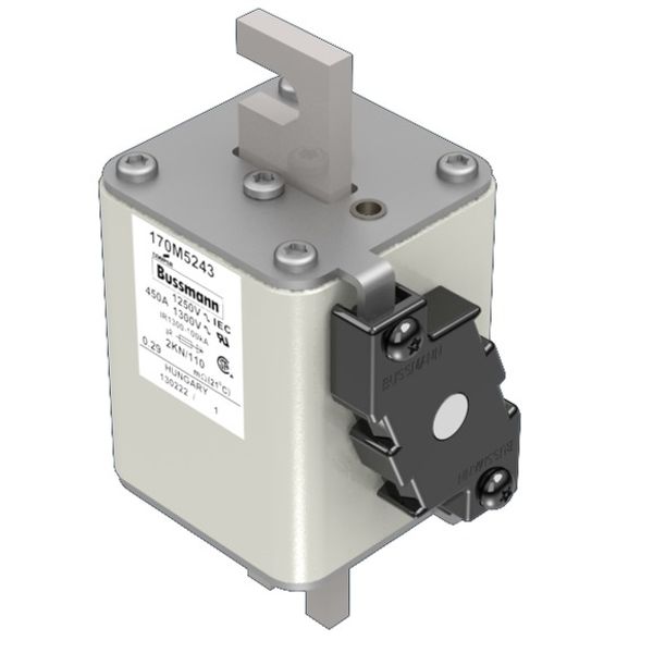 Fuse-link, high speed, 450 A, AC 1250 V, size 2, 61 x 77 x 138 mm, aR, DIN, IEC, single indicator image 2