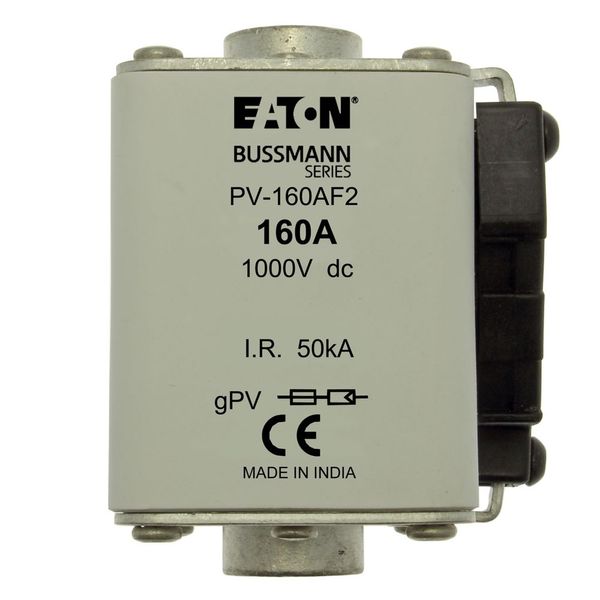 Fuse-link, high speed, 160 A, DC 1000 V, size 2, 61 x 77 x 91 mm, gPV, IEC, UL, single indicator image 12