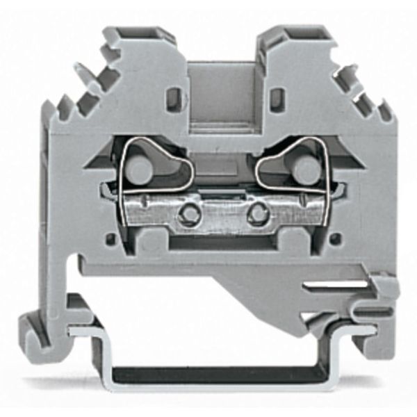 2-conductor through terminal block 4 mm² lateral marker slots gray image 1