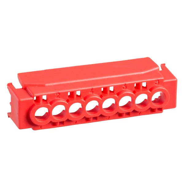 Protective cover, Kaedra, for 8 holes terminal block, red image 1