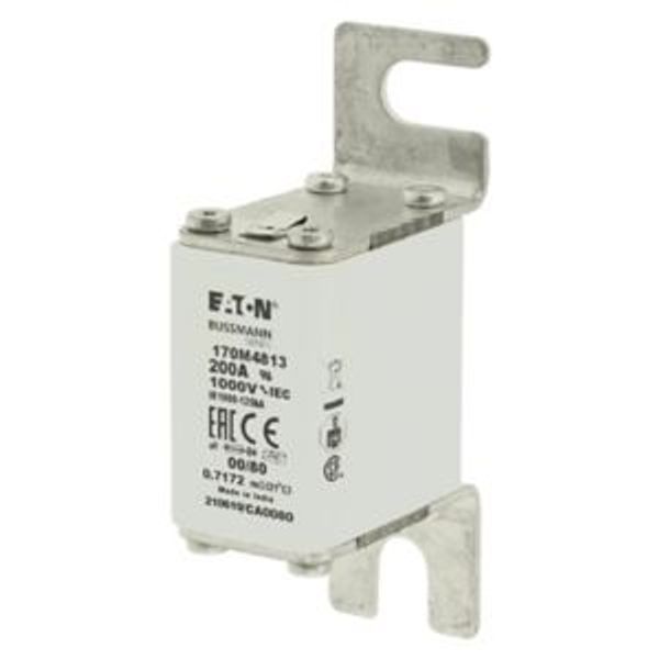 Fuse-link, high speed, 200 A, AC 1000 V, size 00, 30 x 47 x 98 mm, aR, DIN, IEC, single indicator image 5