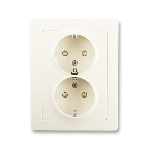 Outlet double Schuko shuttered image 1