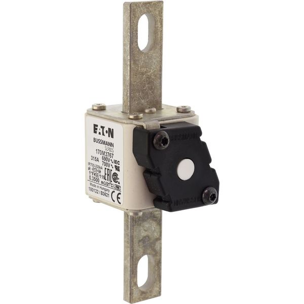 Fuse-link, high speed, 315 A, AC 690 V, compact size 1, 45 x 59 x 148 mm, aR, IEC, UL, single indicator image 9