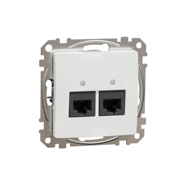 Double DATA Outlet CAT 5E UTP, Sedna, RJ45, White image 4