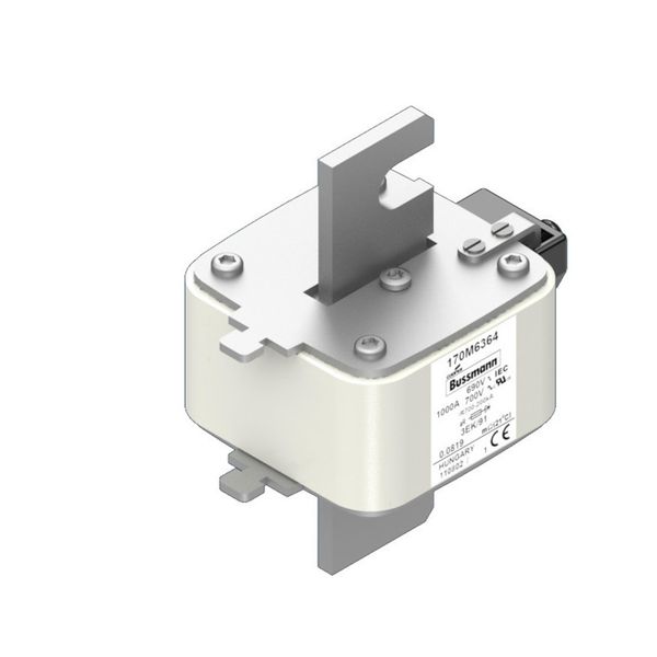 Fuse-link, high speed, 1250 A, AC 690 V, size 3, 76 x 92 x 126 mm, aR, IEC, single indicator image 8