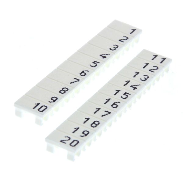 Marked Label for terminal blocks 2.5 mm² screw models, 10 plastic labe image 2