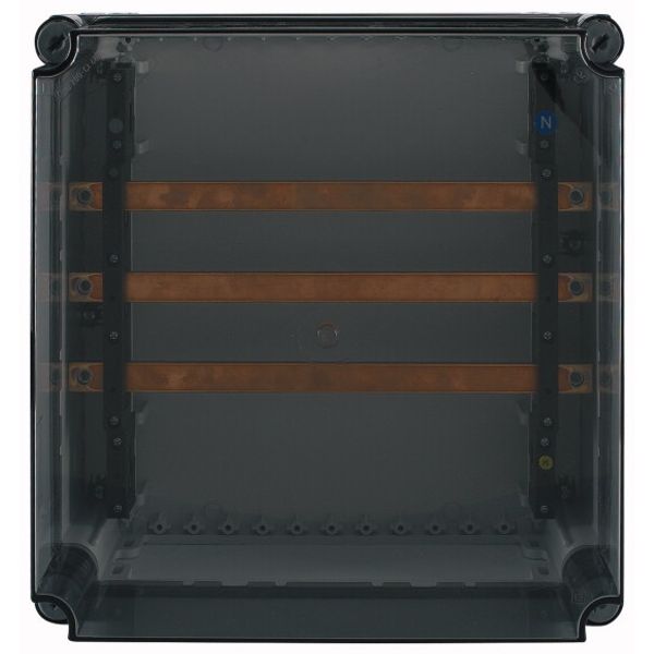 Busbar panel enclosure with transparent cover, 400A, 3-pole image 1