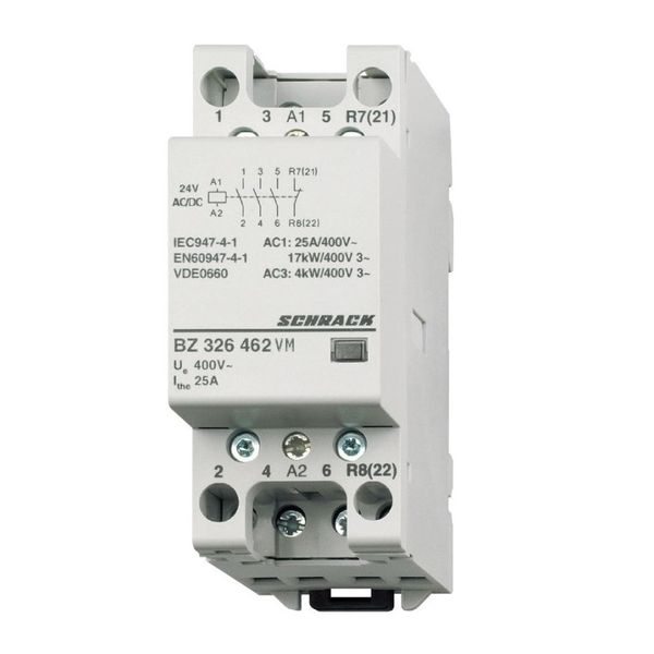 Modular contactor 25A, 3 NO + 1 NC, 24VACDC, 2MW image 1