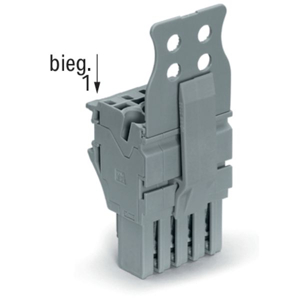 1-conductor female connector Push-in CAGE CLAMP® 4 mm² gray image 3