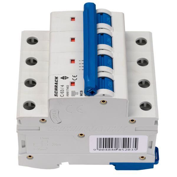 Miniature Circuit Breaker (MCB) AMPARO 6kA, C 63A, 4-pole image 4