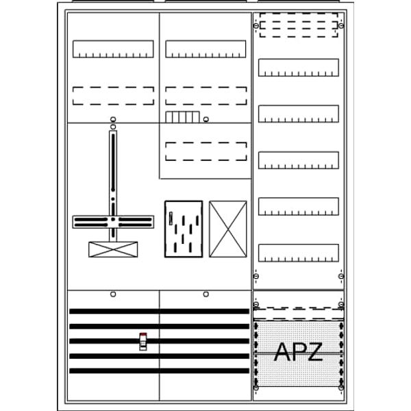 BA37FC Meter board, Field width: 3, Rows: 57, 1100 mm x 800 mm x 215 mm, Isolated (Class II), IP31 image 17