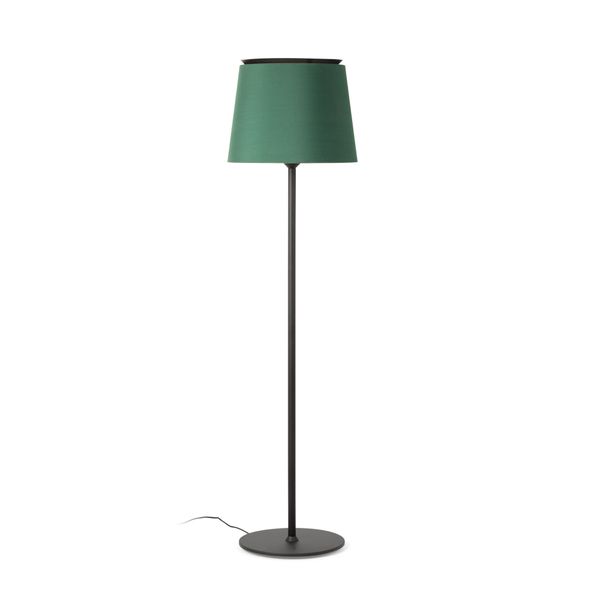 SAVOY BLACK FLOOR LAMP GREEN LAMPSHADE image 1