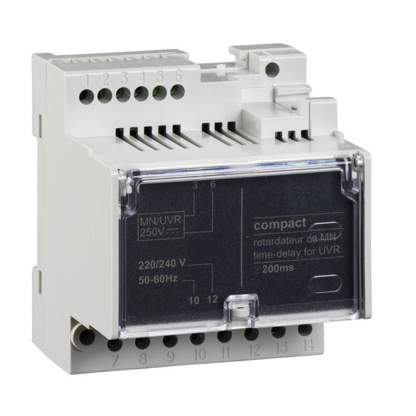 non adjustable time delay relay for MN voltage release, 220/240 VAC 50/60Hz image 2