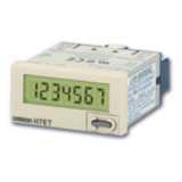 Time counter, 1/32DIN (48 x 24 mm), self-powered, LCD, 7-digit, 999h59 image 1