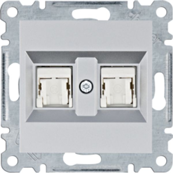 Prise double RJ45 - argent image 1