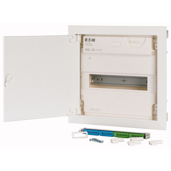 Hollow wall compact distribution board, 1-rows, flush sheet steel door image 4