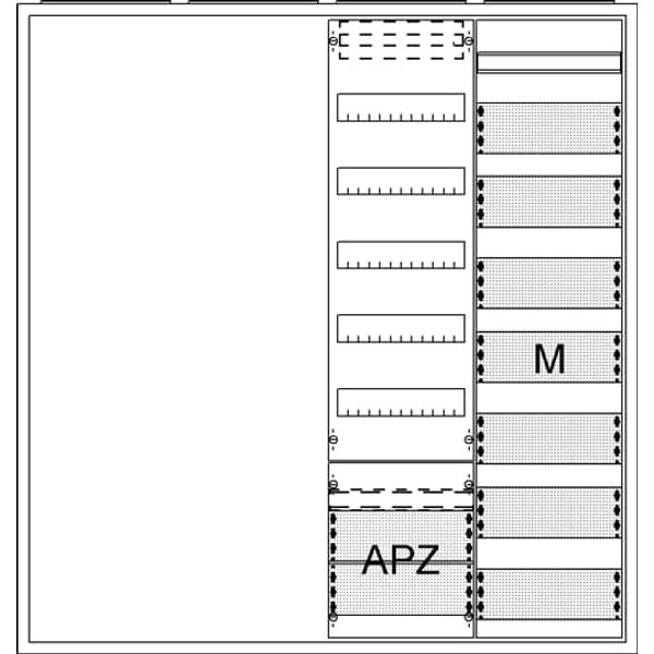 AA47A2AM Meter board, Field width: 4, Rows: 57, 1100 mm x 1050 mm x 215 mm, Isolated (Class II), IP31 image 17