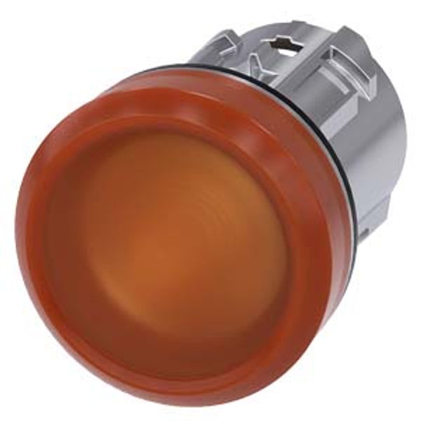 Indicator lights, 22 mm, round, metal, shiny, amber, lens, smooth, with laser labeling,  3SU1051-6AA00-0AA0-Z Y19 image 2