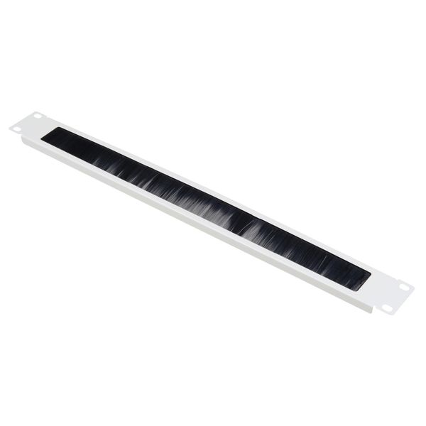 19" Cable entry panel with brush, 1U, RAL7035 image 1