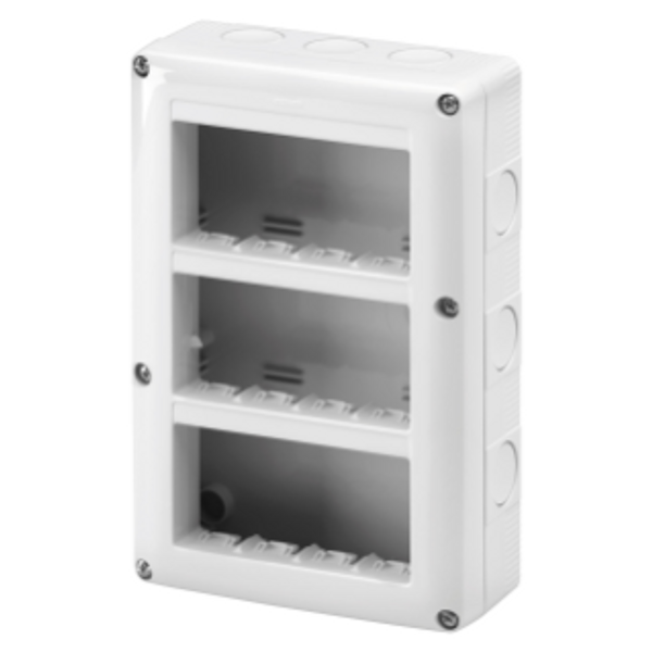 PROTECTED ENCLOSURE FOR SYSTEM DEVICES - VERTICAL MULTIPLE - 12 GANG - MODULE 4x3 - RAL 7035 GREY - IP40 image 1