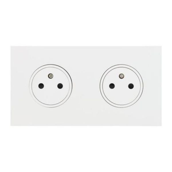 Art d'Arnould univers Epure double power socket 2P+E 16A 250V - satin white image 1