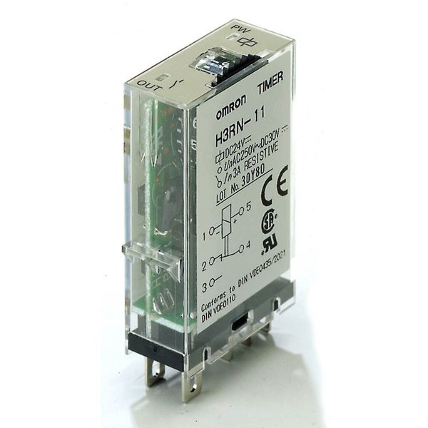 Timer, plug-in, 5-pin, multifunction, 0.1 m-10h, SPDT, 3 A, 12 VDC image 1