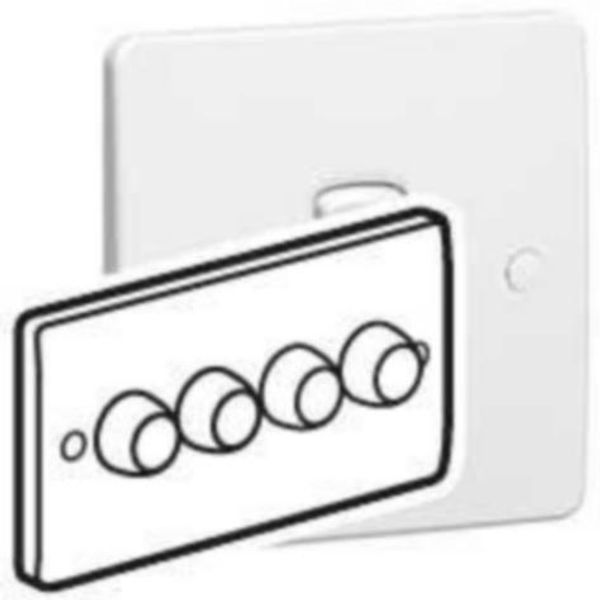 Synergy™ - Rotary dimmer - 4 gang - 2 way - 400 W- 100/240 V~ - 50/60 Hz - White image 1