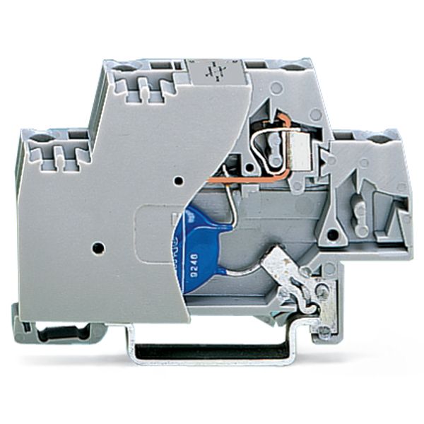 Component terminal block double-deck with end plate gray image 3