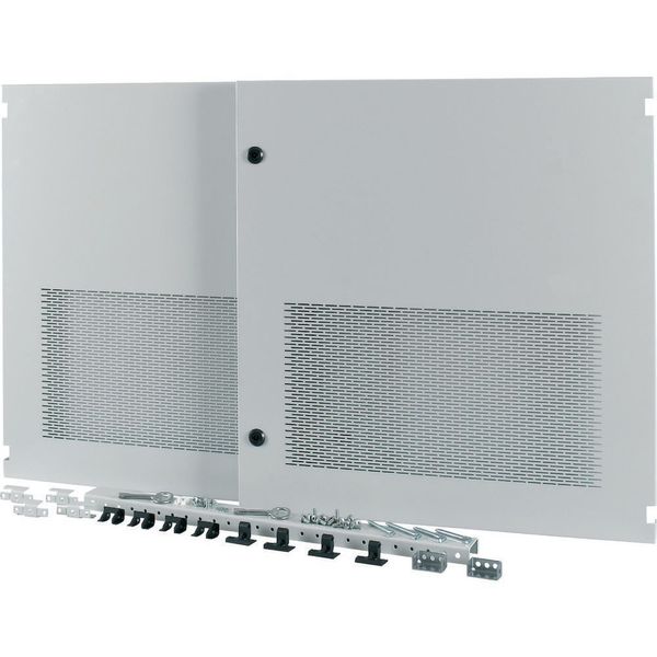 Section wide door, ventilated, HxW=700x1350mm, IP31, grey image 4