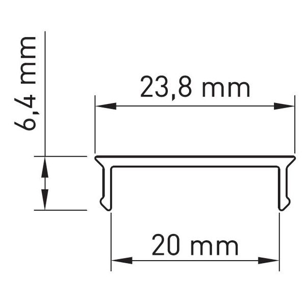 PMMA cover TB flat opal L-2000mm W-24mm H-6mm image 4