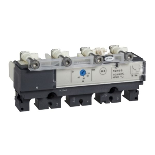trip unit TM40G for ComPact NSX 100/160 circuit breakers, thermal magnetic, rating 40 A, 4 poles 4d image 2