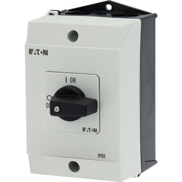 On-Off switch, T0, 20 A, surface mounting, 2 contact unit(s), 3 pole, with black thumb grip and front plate image 8