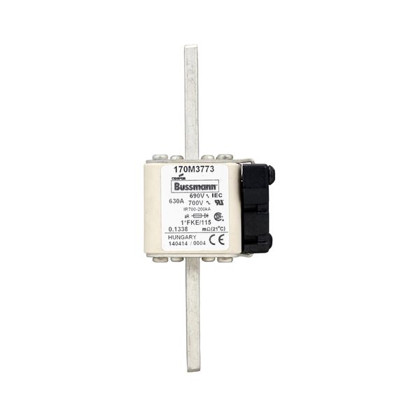 Fuse-link, high speed, 630 A, AC 690 V, compact size 1, 45 x 59 x 148 mm, aR, IEC, UL, single indicator image 10