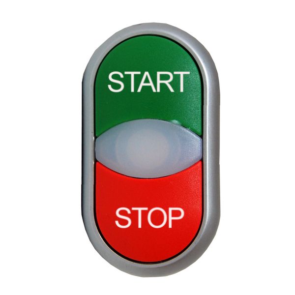 Double push-button, illuminated, red/green, `STOP/STARTï image 1