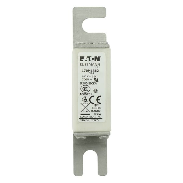 Fuse-link, high speed, 32 A, AC 690 V, DIN 000, 21 x 40 x 100 mm, gR, DIN, IEC, single indicator image 18