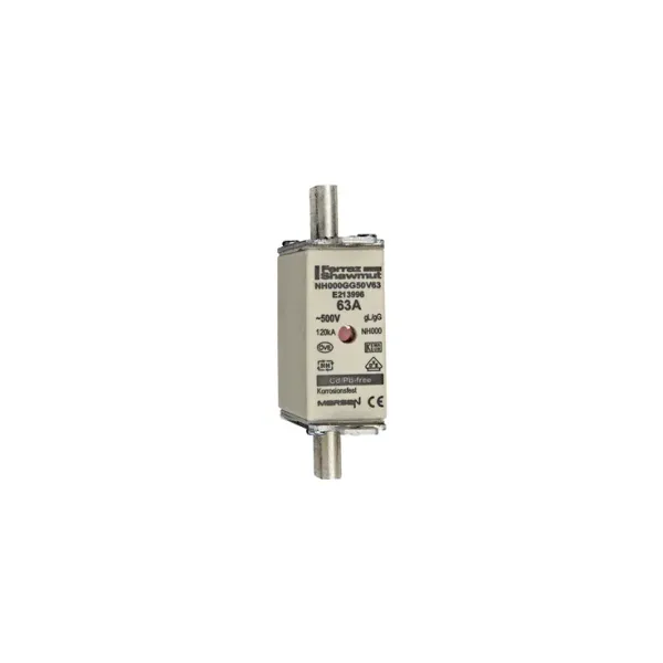 Fuse-link NH000 gG 500VAC 63A live tags Double indicator By 3 image 2