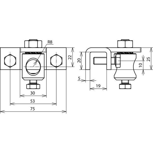 Terminal StSt for profiles 3-18mm with clamping bolt Al f. D 16mm image 2