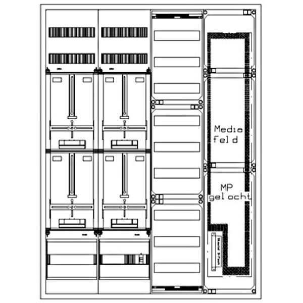 Z„hlerverteiler 3xZF, H1400 B1050 T210mm, 1xTSG, 2xVF, 2xMF image 1